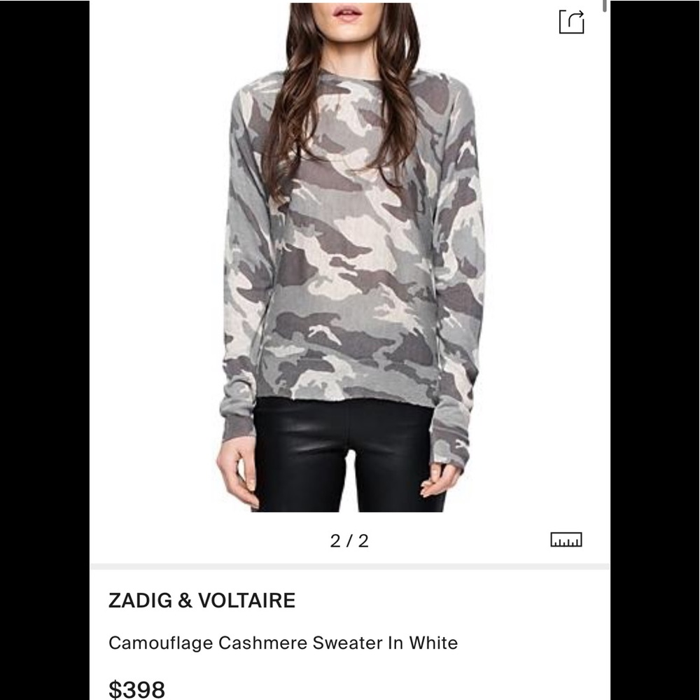 Zadig & voltaire cashmere camo sweater